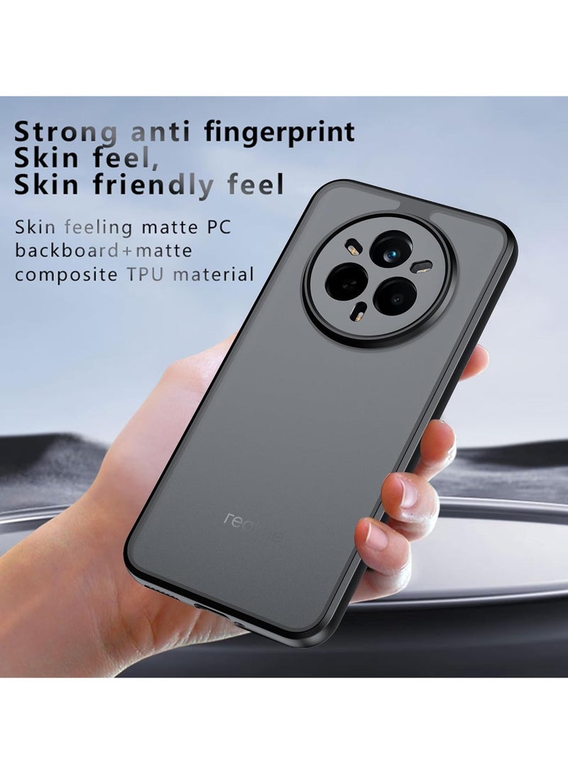 For Realme 14 Pro+ Case, TPU Shockproof Bumper + PC Hard Plate Matte Skin Feel Mobile Phone Protection Back Cover, Anti-fingerprint Slim Fit Protective Casing - Image 3