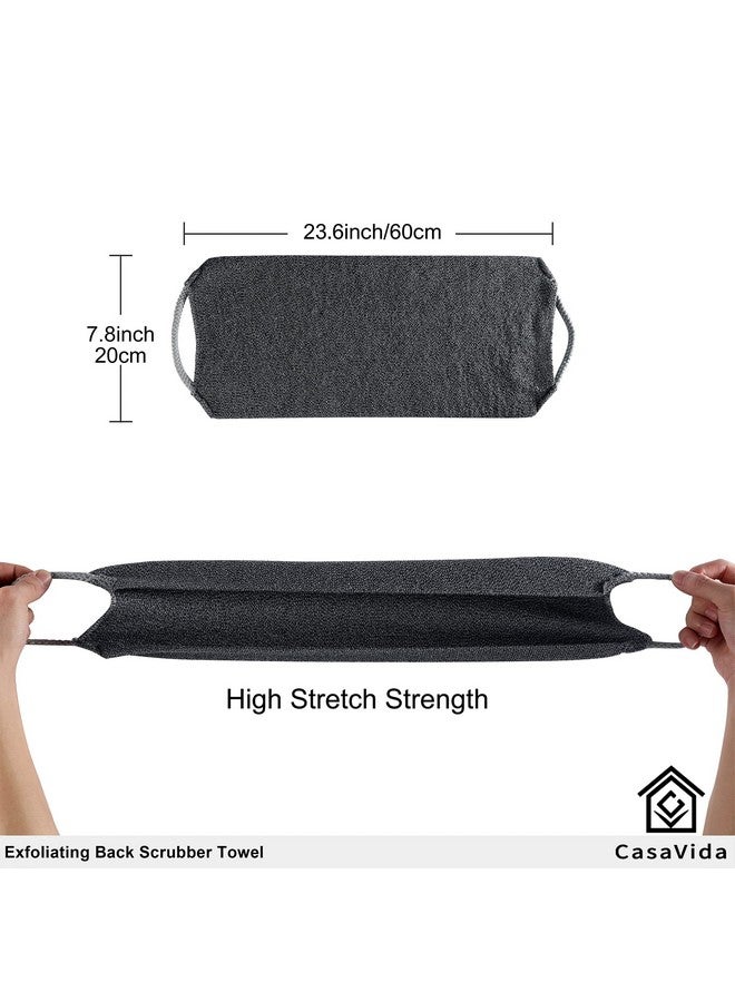 CASAVIDA Back Scrubber For Shower Exfoliating Body Scrubber Nylon Bath Towel Shower Back Washer Exfoliating Washcloth Rear Scrub Japanese Stretchable Pull Strap Wash Cloth Scrub Washcloth 2 Pack - Image 5