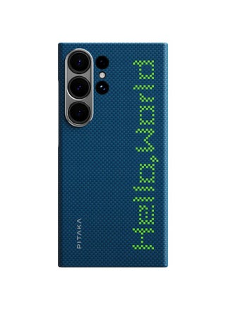 pitaka for Case Galaxy S24 Ultra Compatible with MagSafe, Thin & Light Case Galaxy S24 Ultra with a Caseless Feel, Glow in The Dark, 1500D Aramid Fiber Woven Luminous Tactile Woven Case - Hello,World - pzsku/ZC923B152ED5DCDC26234Z/45/_/1737031381/7430770f-9485-4a6c-8966-4f0a4d4c4a46