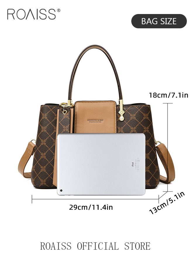 Premium Checkered Pattern Handbag for Women PVC Wear Resistant Large Capacity Casual Commuting Tote Bag Retro Fashion Shoulder Crossbody Bag with Multiple Compartments and Exquisite Hardware - pzsku/ZC923B17D7107CB817D00Z/45/_/1729310123/e352a114-2f23-4b12-8077-e6e011a5693e