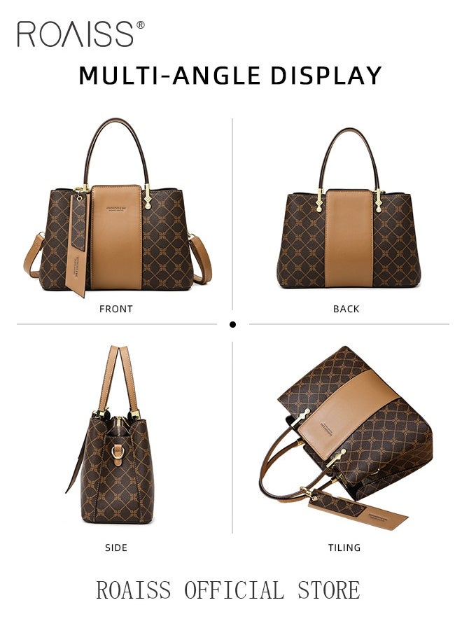 Premium Checkered Pattern Handbag for Women PVC Wear Resistant Large Capacity Casual Commuting Tote Bag Retro Fashion Shoulder Crossbody Bag with Multiple Compartments and Exquisite Hardware - pzsku/ZC923B17D7107CB817D00Z/45/_/1729504713/97bd0a3f-a22a-4a55-b751-c578d9d7115d