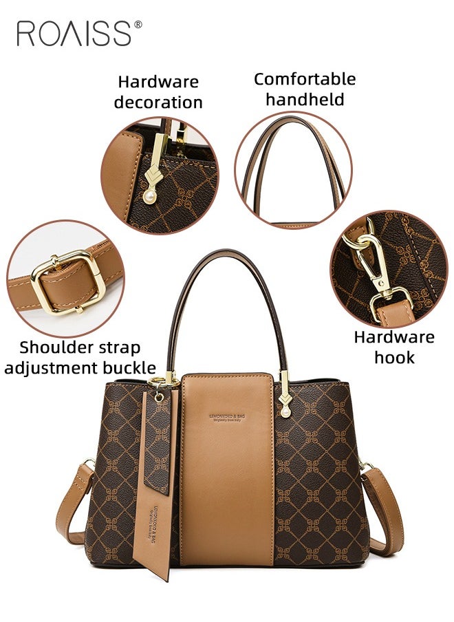 Premium Checkered Pattern Handbag for Women PVC Wear Resistant Large Capacity Casual Commuting Tote Bag Retro Fashion Shoulder Crossbody Bag with Multiple Compartments and Exquisite Hardware - pzsku/ZC923B17D7107CB817D00Z/45/_/1729504723/2db61ffe-1884-4cec-ab48-c8a3040fda13