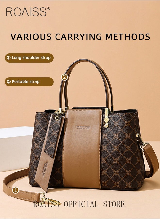 Premium Checkered Pattern Handbag for Women PVC Wear Resistant Large Capacity Casual Commuting Tote Bag Retro Fashion Shoulder Crossbody Bag with Multiple Compartments and Exquisite Hardware - pzsku/ZC923B17D7107CB817D00Z/45/_/1729504753/f604c8fe-3040-428f-9d5d-e0f35786e413