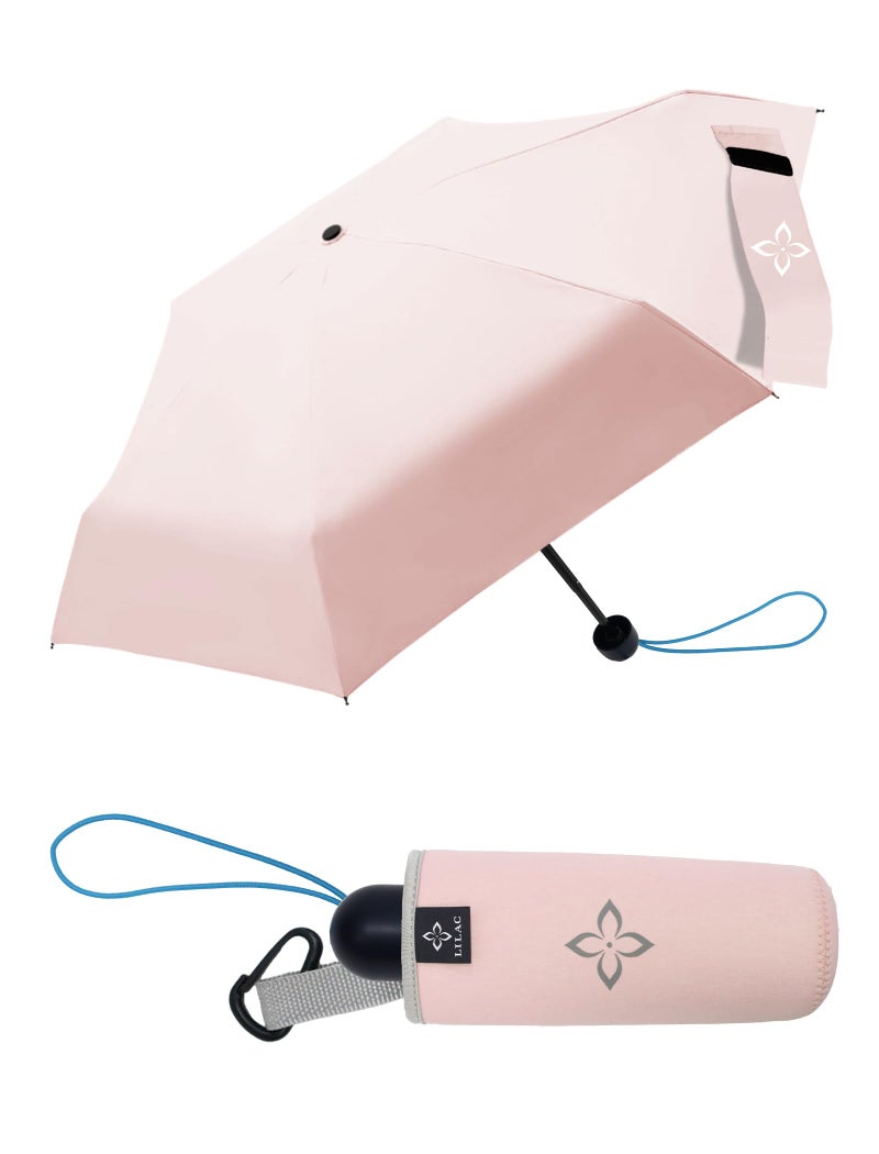 LILAC Mini Travel Umbrella for Rain - 43" Large Coverage Small Compact Umbrella, Reinforced Strong Frame, Lightweight Portable Parasol with UPF 100+ UV Protection, Gifts for Adults, Seniors & Students - Image 1