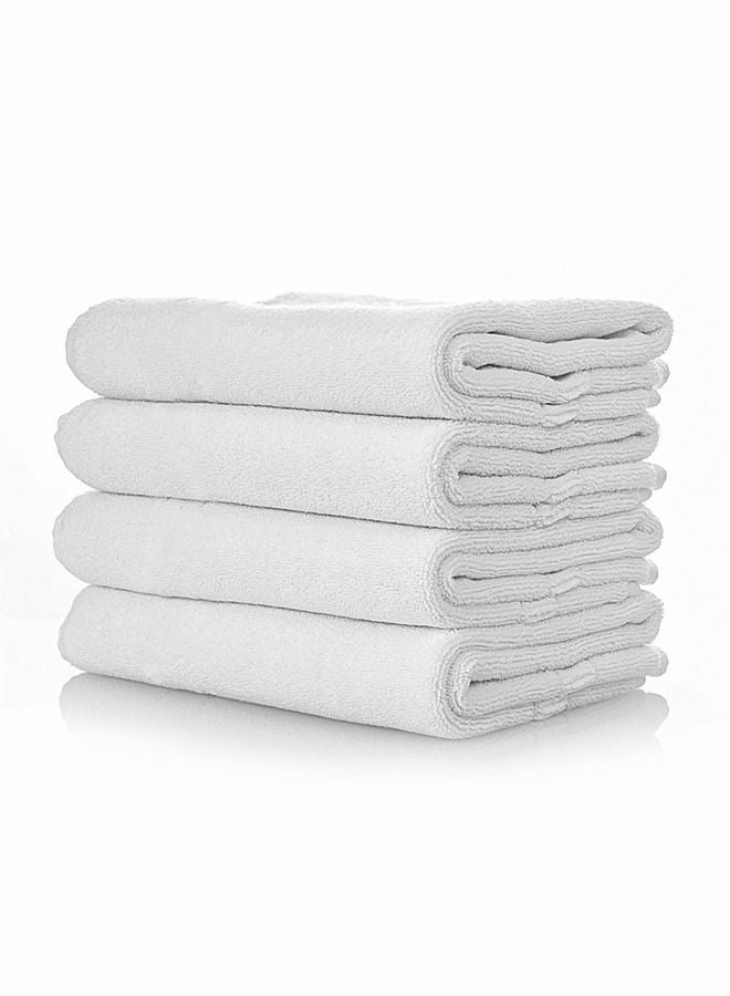 Banotex Bathrobe made of the finest types of high-quality fast-absorbing cotton size 130*70 plain white color consisting of 4 pieces - Image 1