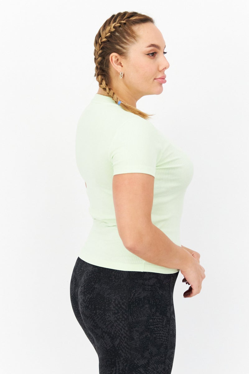 PUMA Women Sportswear Fit Short Sleeves Training Top, Mint Green - Image 3