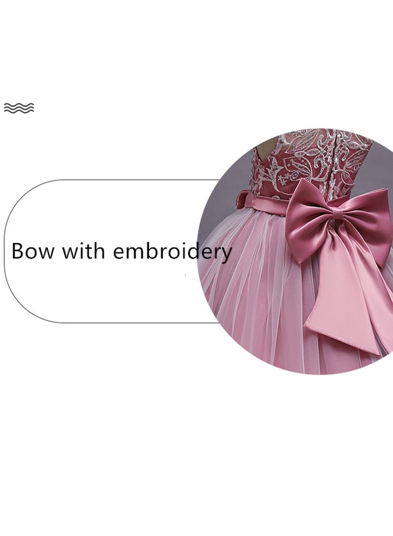 Girls Dress Sleeveless Mesh Performance Host Princess Dress Costumes - Image 4