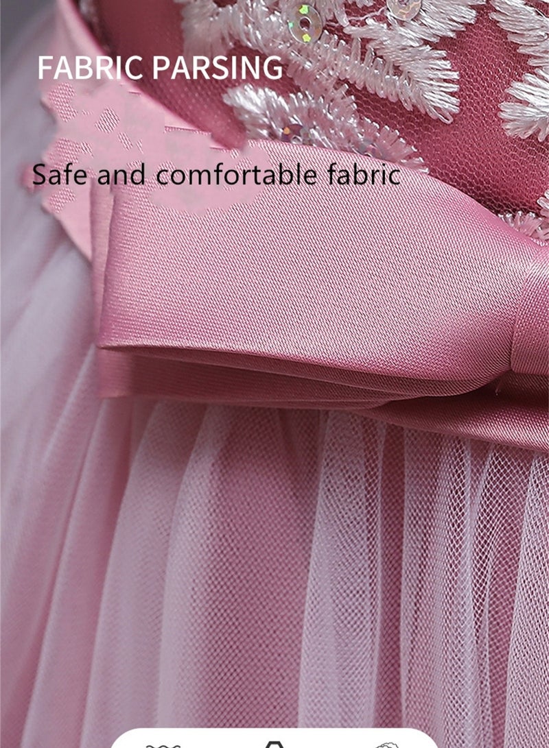 Girls Dress Sleeveless Mesh Performance Host Princess Dress Costumes - Image 3