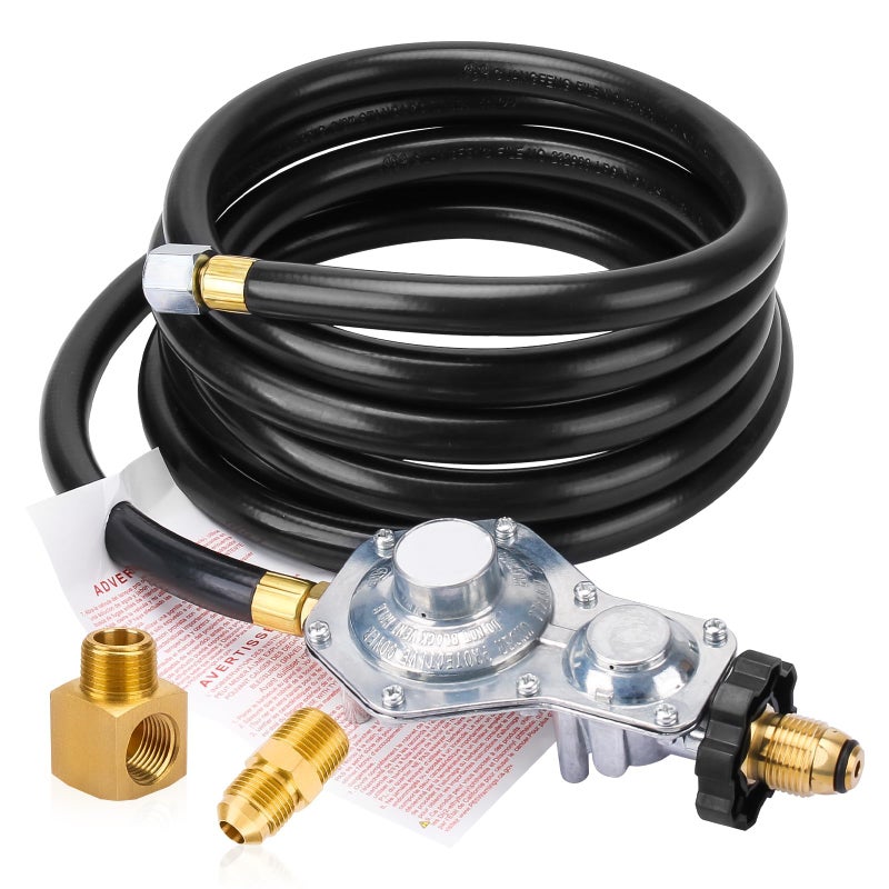 ArrogantF 12Ft F273684 Propane Hose w/POL Regulator Compatible with Mr Heater Big Buddy Heaters,Vent Free Propane Heater Hose 3/8”NPT Parts Assembly to Propane Tank for IN/Outdoor Heater Gas Grill Connectors - Image 5
