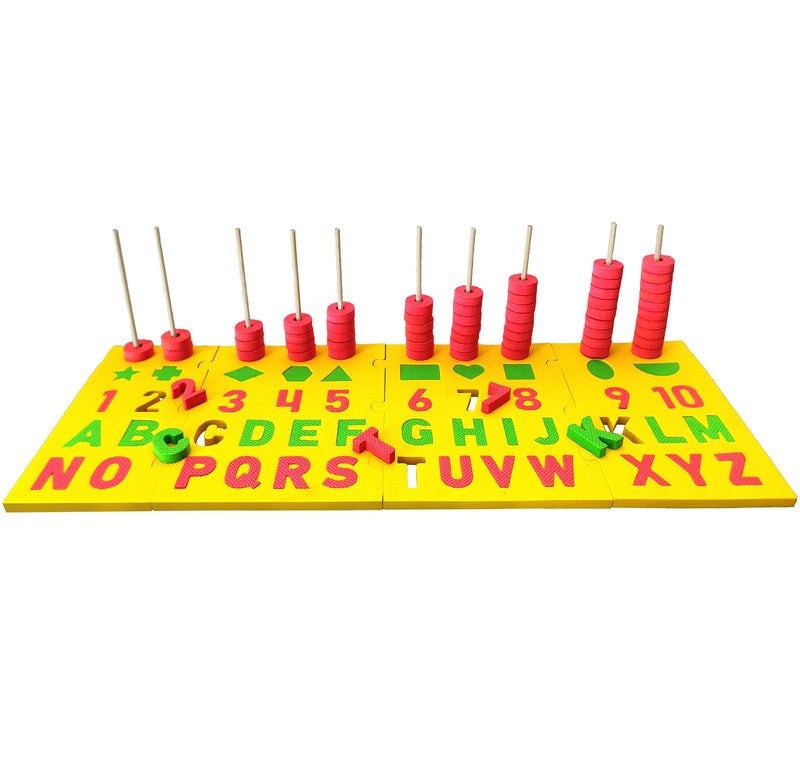 WONDRBOX Educational 5-in-1 Abacus Junior for Kids to Learn to Count, Add & Subtract, Alphabets, Numbers, Shapes with Colourful Rings - Image 1