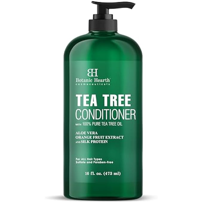 Botanic Hearth TEA TREE CONDITIONER FOR ALL HAIR TYPES FIGHTS DANDRUFF & DRY SCALP WITH VITAMIN C, PEPPERMINT OIL, ROSEMARY OIL & LAVENDER OIL SULPHATE & PARABEN FREE 473ML - Image 1