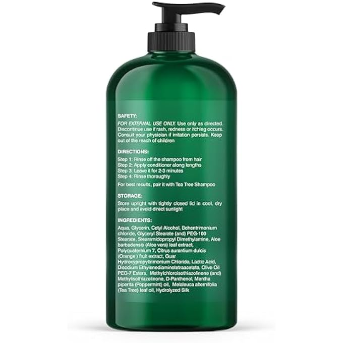 Botanic Hearth TEA TREE CONDITIONER FOR ALL HAIR TYPES FIGHTS DANDRUFF & DRY SCALP WITH VITAMIN C, PEPPERMINT OIL, ROSEMARY OIL & LAVENDER OIL SULPHATE & PARABEN FREE 473ML - Image 3