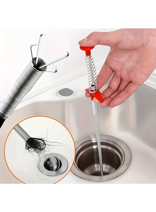 23 62 Inch Heavy Duty Manual Drain Cleaner Tool with 4 Claws for Sink Toilet Unclogging - Image 1