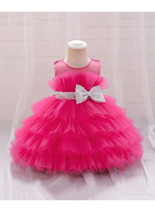 Mark & Mia Mark & Mia Tiered Tulle Bow Detailing Party Dress - Fuchsia