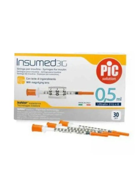 Pic Insumed Insulin Syringe 0.5Ml 30'S