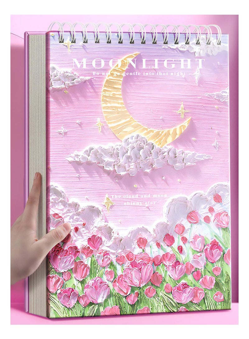 ليكتو كافت دفتر رسم غلاف فني مقاس 8K، 1 عبوة 60 ورقة دفتر رسم، كراسة رسم ذات غلاف حلزوني، 160 جم كراسة رسم مستلزمات فنية - Image 1