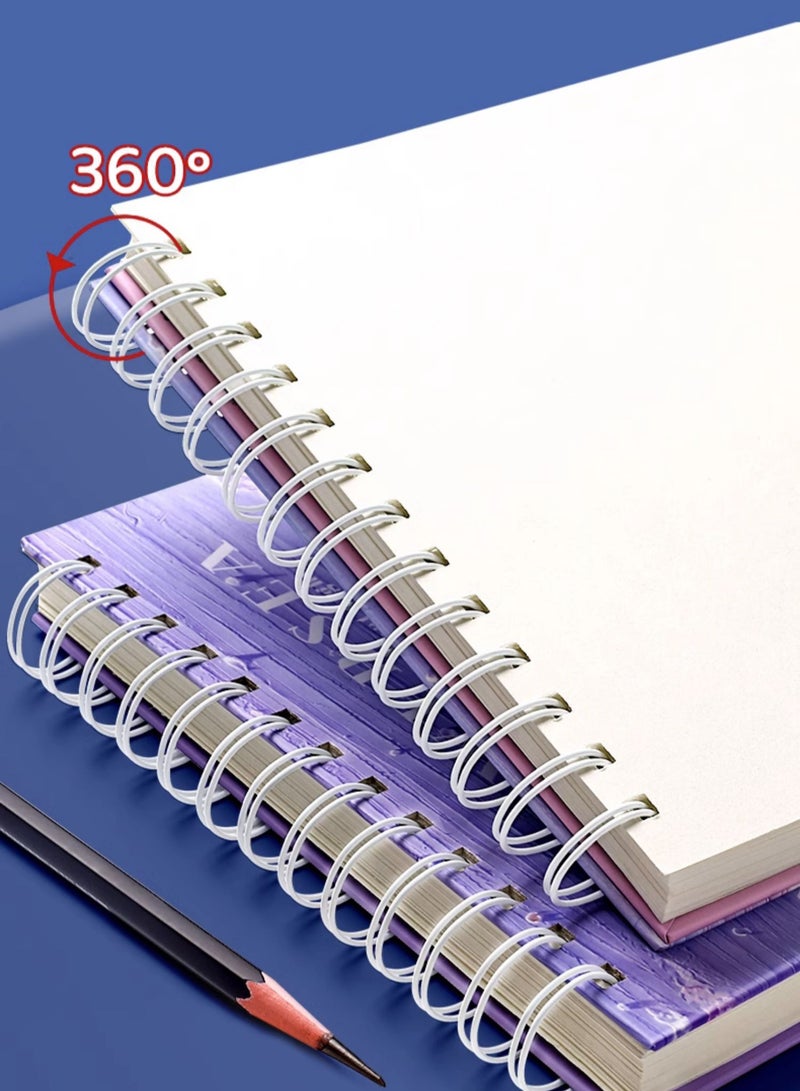 ليكتو كافت دفتر رسم غلاف فني مقاس 8K، 1 عبوة 60 ورقة دفتر رسم، كراسة رسم ذات غلاف حلزوني، 160 جم كراسة رسم مستلزمات فنية - Image 2