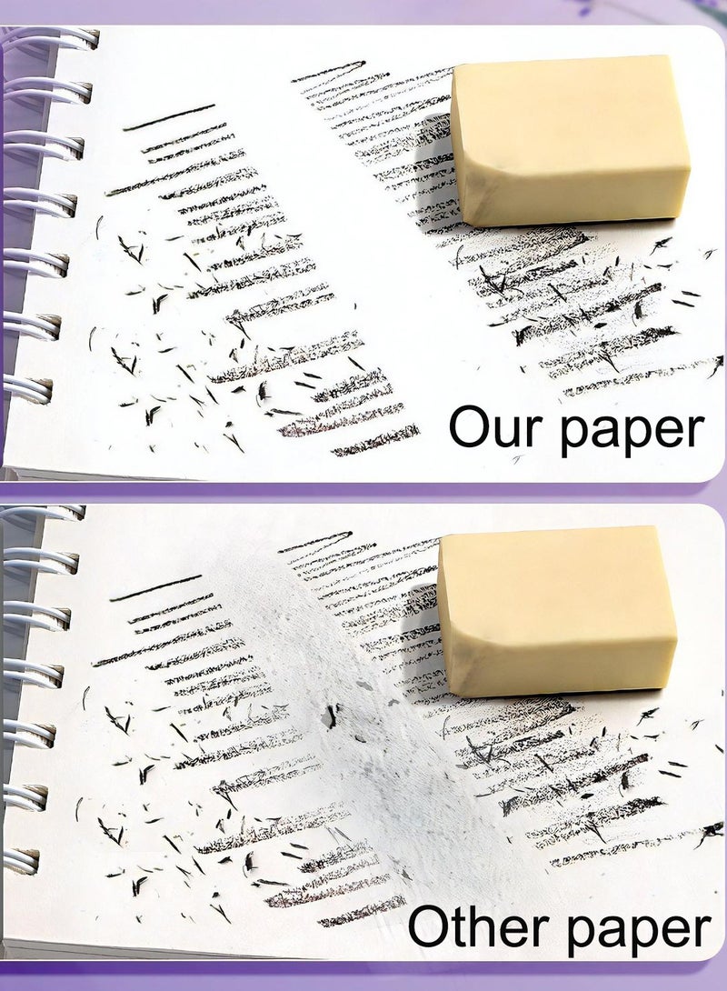 ليكتو كافت دفتر رسم غلاف فني مقاس 8K، 1 عبوة 60 ورقة دفتر رسم، كراسة رسم ذات غلاف حلزوني، 160 جم كراسة رسم مستلزمات فنية - Image 4