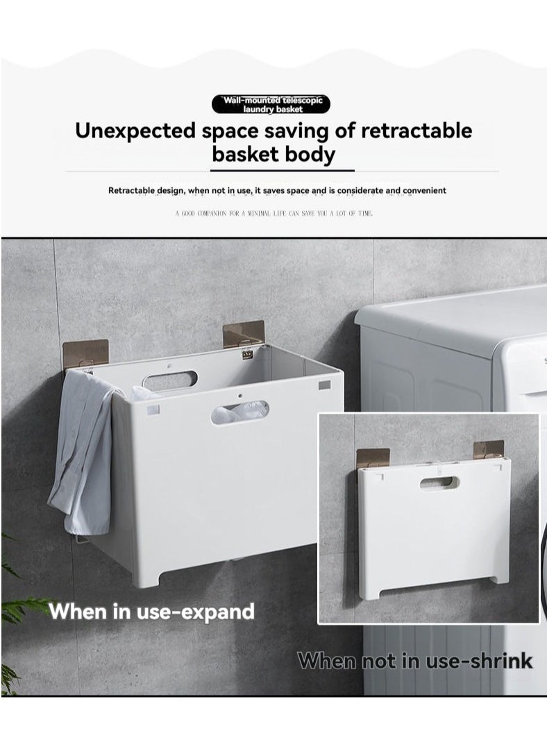 M MIAOYAN - Foldable Bathroom Laundry Basket | Wall-Mounted Storage Solution | Only 3cm Thick When Folded - Image 1
