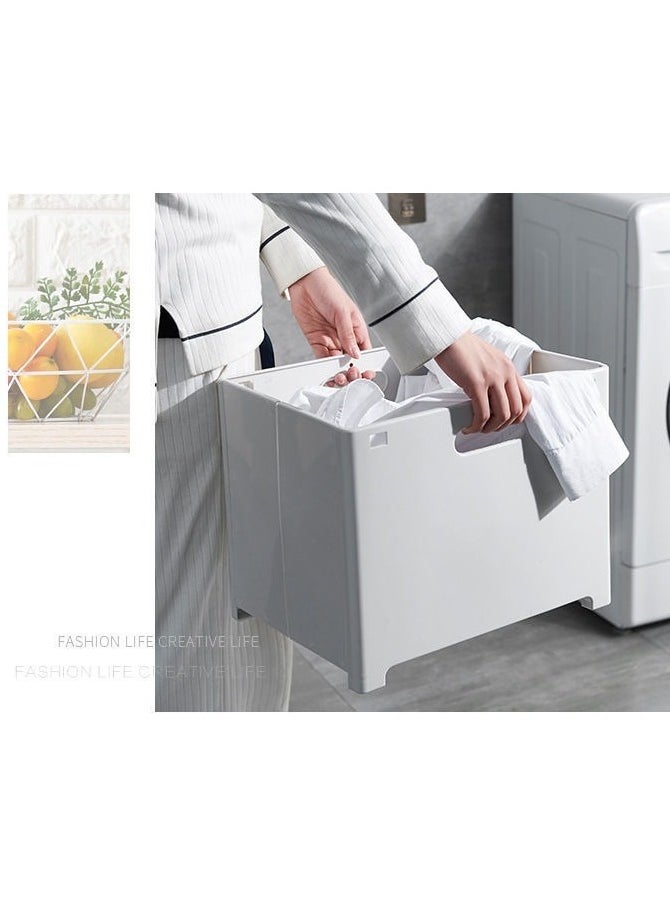 M MIAOYAN - Foldable Bathroom Laundry Basket | Wall-Mounted Storage Solution | Only 3cm Thick When Folded - Image 1
