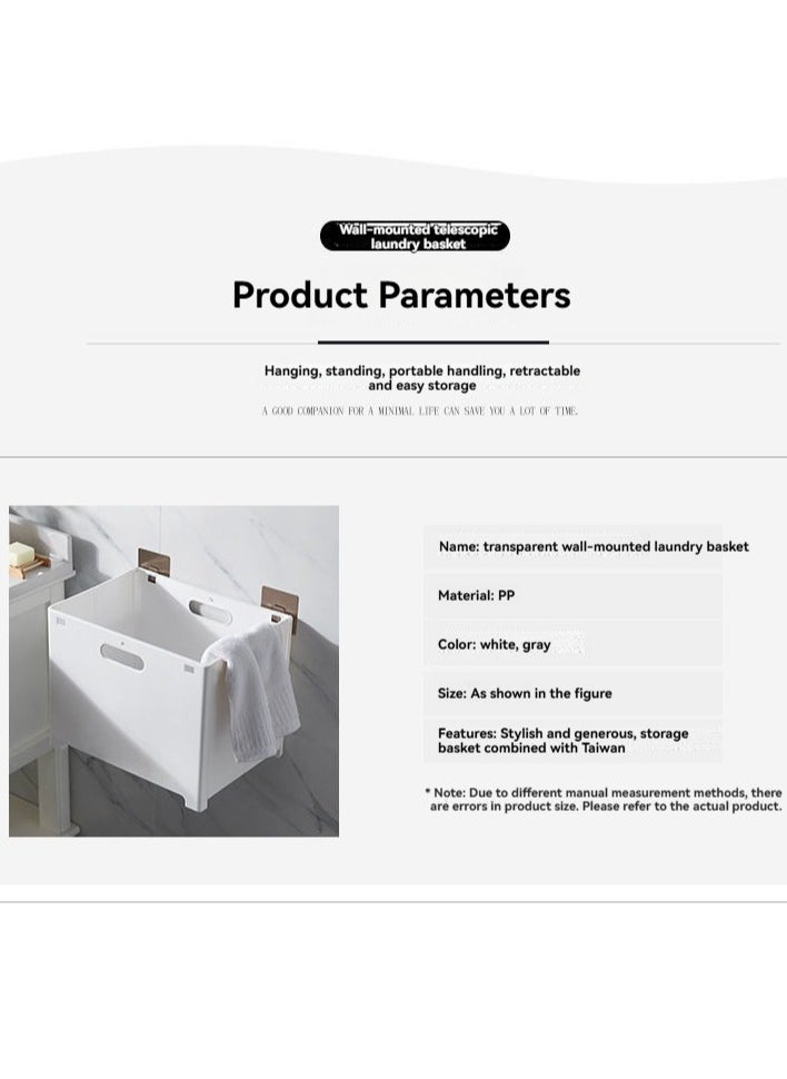 M MIAOYAN - Foldable Bathroom Laundry Basket | Wall-Mounted Storage Solution | Only 3cm Thick When Folded - Image 1
