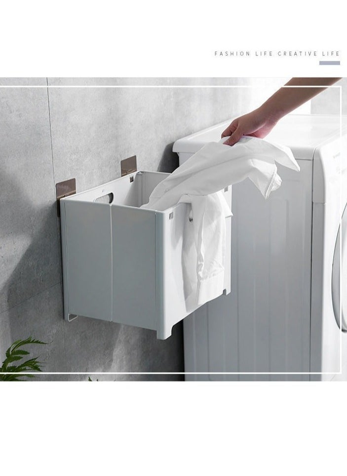 M MIAOYAN - Foldable Bathroom Laundry Basket | Wall-Mounted Storage Solution | Only 3cm Thick When Folded - Image 1