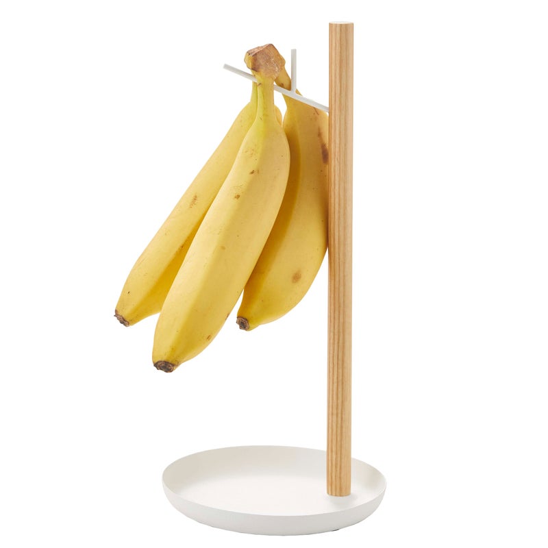 Yamazaki Yamazaki Home Stand Banana Hanger  Steel  Wood One Size White 
