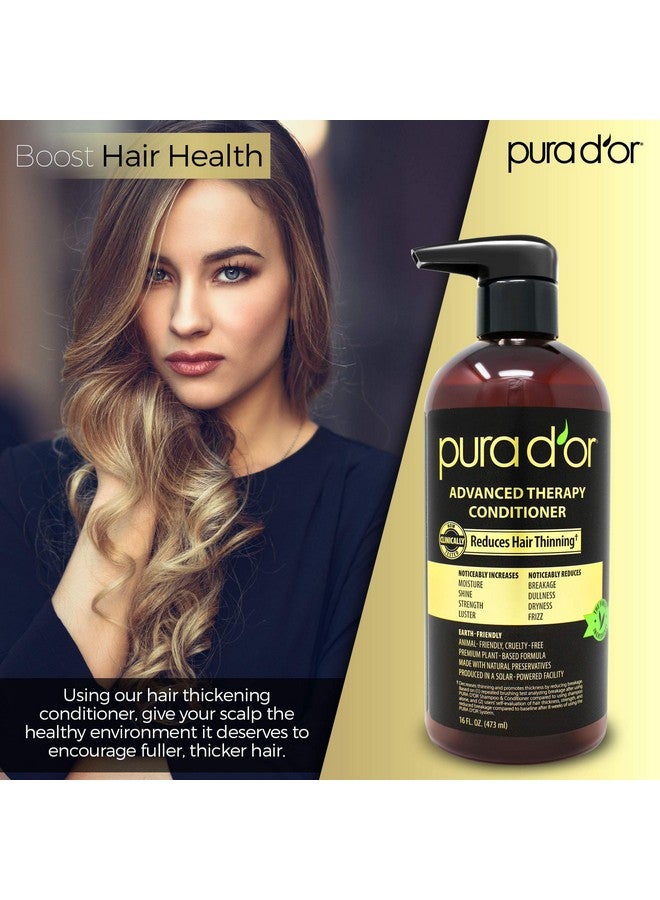 PURA D'OR Advanced Therapy Conditioner (16oz) For Increased Moisture, Strength, Volume & Texture, No Sulfates, Contains Argan Oil & Biotin, All Hair Types, Men & Women (Packaging May Vary) - Image 2