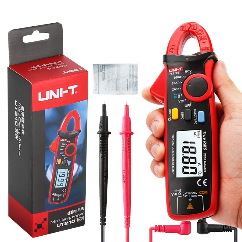 UNI-T UNIT UT210E Mini Digital Clamp Meter 100A AC DC Current Voltage True RMS Pliers Ammeter Resistance Capacitance Diode Tester Multimeter - Image 2