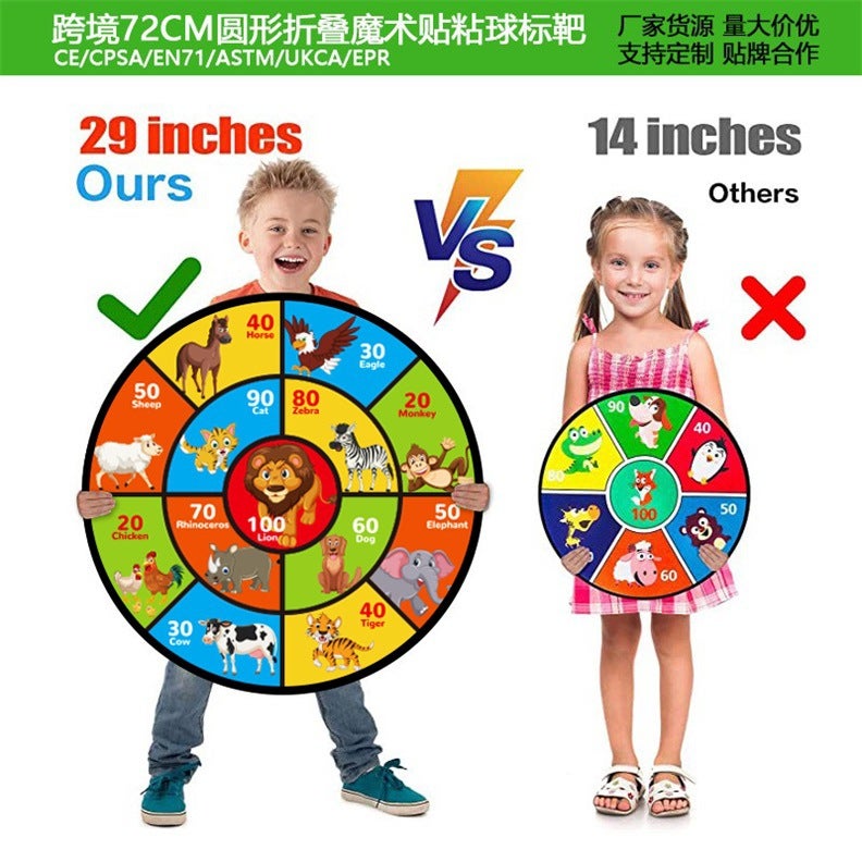 Oversized 74Cm Foldable Storage Dart Target Animal Round Children Sticky Ball Dart Plate Manufacturers - Image 4