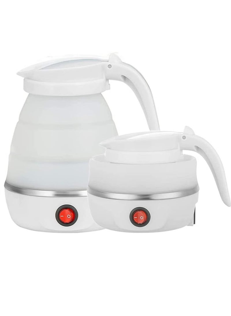 غلاية قابلة للطي، غلاية كهربائية محمولة قابلة للطي للسفر، سخان مياه كهربائي من السيليكون يمكن طيه مع سلك طاقة قابل للفصل، مثالي للمشي لمسافات طويلة والتخييم وفي الأماكن المغلقة - Image 1