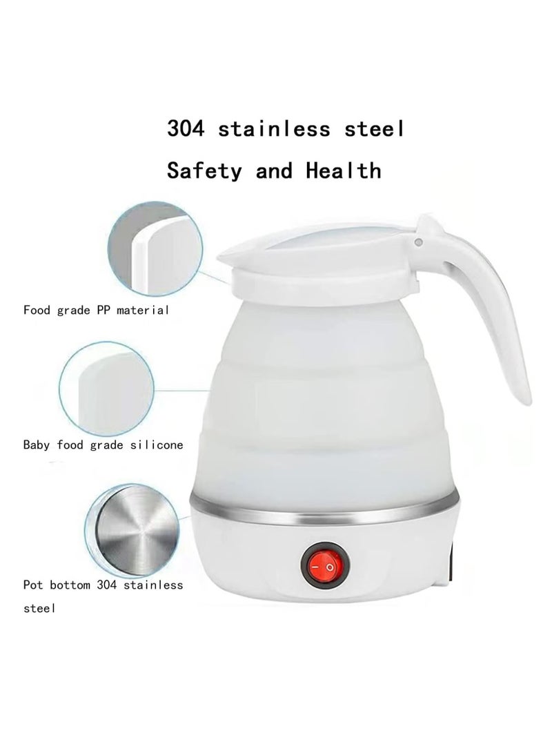 غلاية قابلة للطي، غلاية كهربائية محمولة قابلة للطي للسفر، سخان مياه كهربائي من السيليكون يمكن طيه مع سلك طاقة قابل للفصل، مثالي للمشي لمسافات طويلة والتخييم وفي الأماكن المغلقة - Image 3