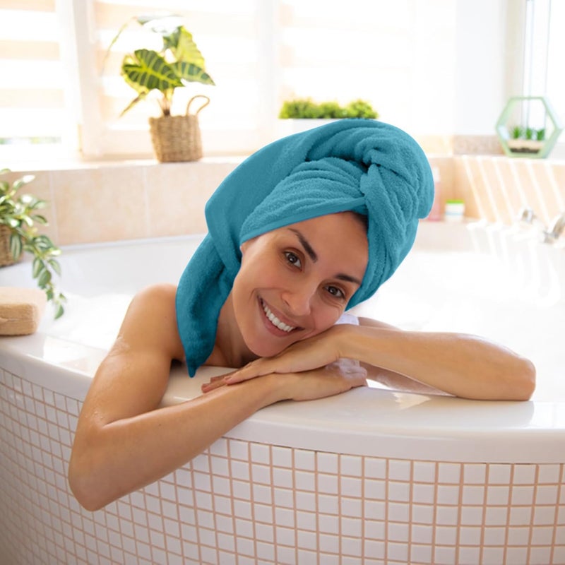 KAHAF COLLECTION Pack of 6 Bath Towels 27 x 54 Inches, 100% Cotton, Larger & Lighter Weight, Quicker to Dry, Super Soft and Absorbent, Perfect for Bathroom (Teal, Pack of 6 (27''x54'')) - Image 5