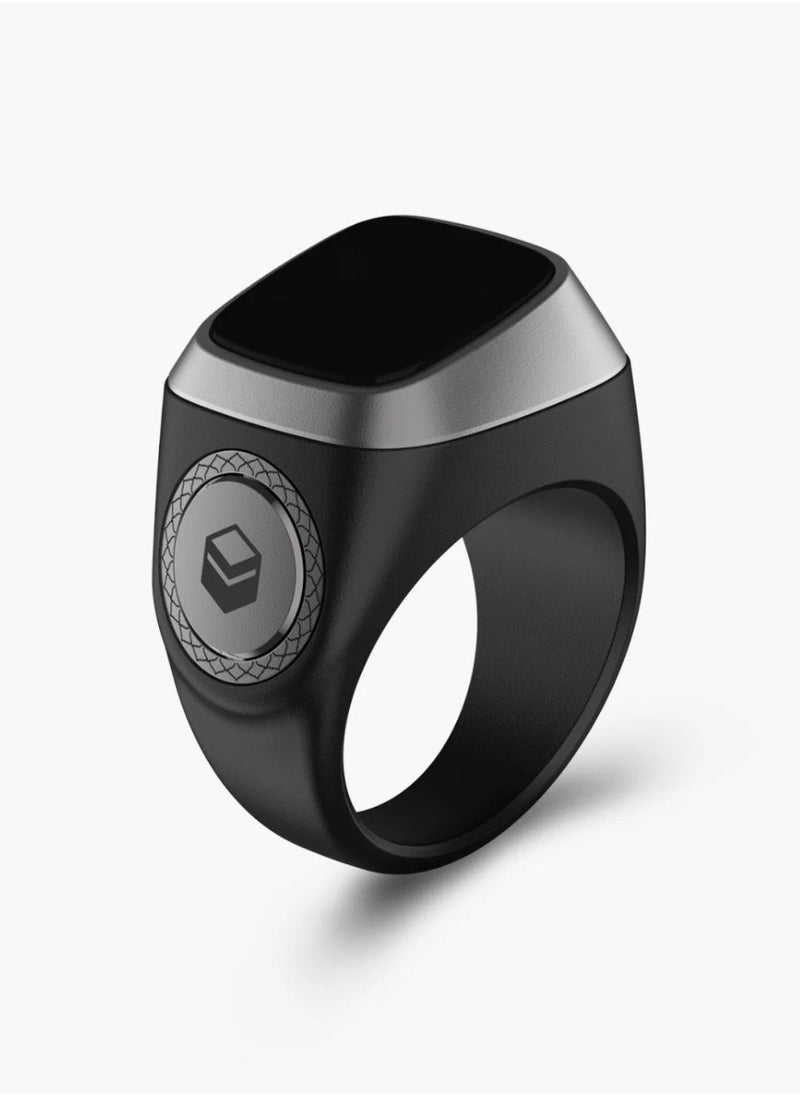 iQIBLA Smart Tasbih Zikr Lite Ring Black Grey 22MM  - Image 1