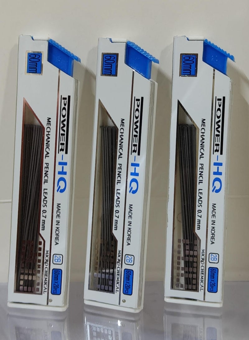 POWER A set of nib for mechanical pencil 0.7 ml 2B - Power, 3 pieces * 20 nib - Image 1