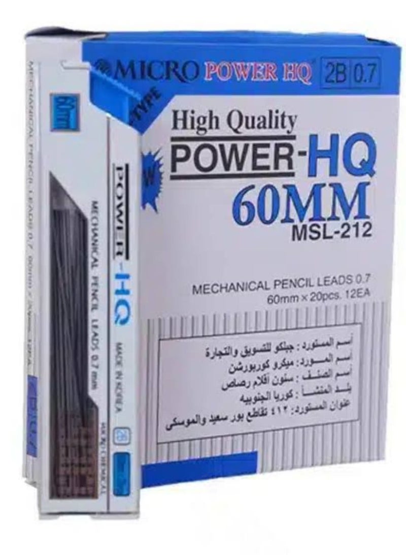 POWER A set of nib for mechanical pencil 0.7 ml 2B - Power, 3 pieces * 20 nib - Image 2