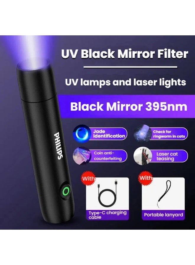 LED Laser Light Pointer Rechargeable 395nm UV Flashlight, Mini Blacklight for Pet Urine Detection, Fungus, Cat Ringworm, Scorpion Hunting - Portable Handheld UV LED Light for Home and Outdoor Use - Image 4