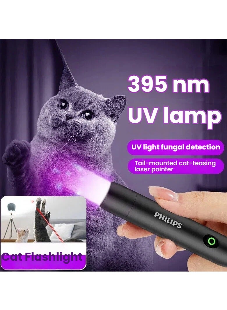 LED Laser Light Pointer Rechargeable 395nm UV Flashlight, Mini Blacklight for Pet Urine Detection, Fungus, Cat Ringworm, Scorpion Hunting - Portable Handheld UV LED Light for Home and Outdoor Use - Image 2