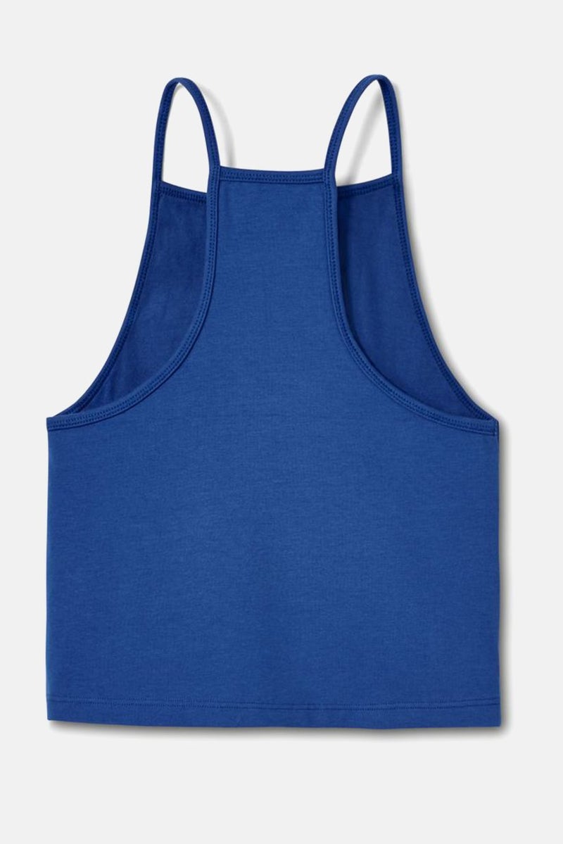 Tchibo Kids Girl 2 Pcs Plain Sleeveless Top, White and Blue - Image 2