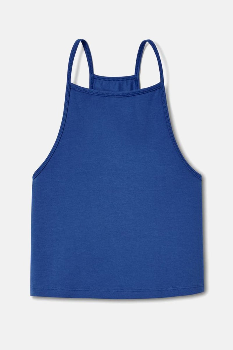 Tchibo Kids Girl 2 Pcs Plain Sleeveless Top, White and Blue - Image 3