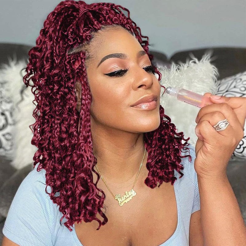 Eerya Goddess Box Braids Crochet Hair 10 Inch 8 Packs Pre-looped Bohemian Crochet Boho Box Braids With Curly Ends 3X Crochet Braids Hair for Black Women Synthetic Braiding Hair 16 Strands (#BUG) - Image 1