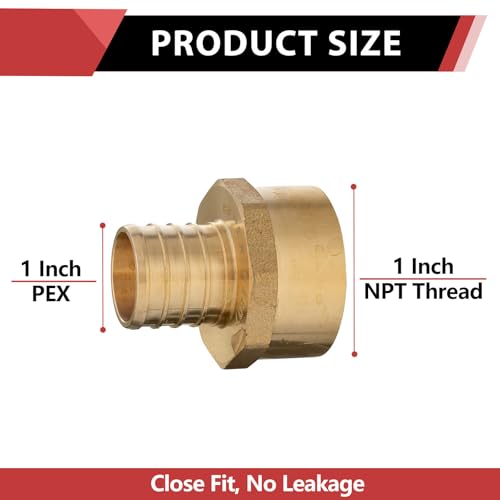 EFIELD Pex 3/4 Inch x 3/4 Inch NPT Male/Female (2 Pieces/Each) Adapter Brass Crimp Fitting(Pack of 4),(PEX1807177) - Image 4