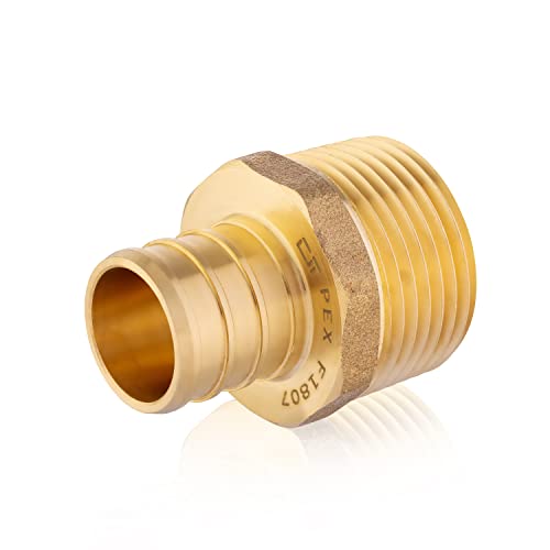 EFIELD Pex 3/4 Inch x 3/4 Inch NPT Male/Female (2 Pieces/Each) Adapter Brass Crimp Fitting(Pack of 4),(PEX1807177) - Image 2
