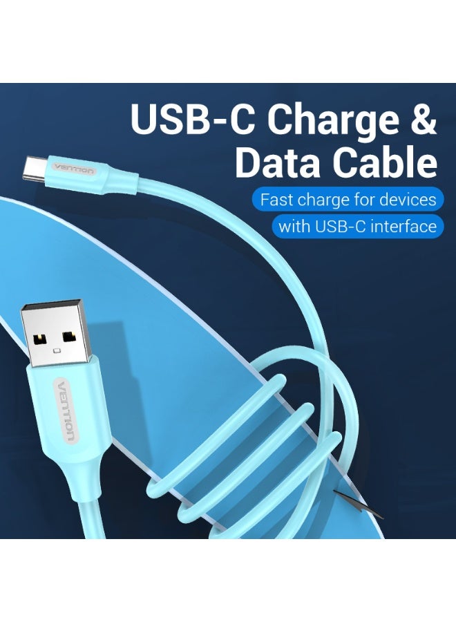 VENTION USB 2.0 A Male to C Male 3A Cable 2M Light Blue Model # COKSH - Image 2
