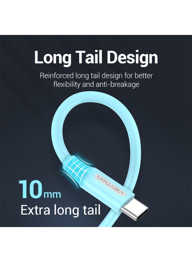VENTION USB 2.0 A Male to C Male 3A Cable 2M Light Blue Model # COKSH - Image 5