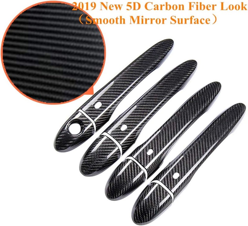 YOCTM ABS Black Carbon Fiber Look Outer Door Handle Cover Trim for Maserati Levante 2016-2021 & Ghibli 2014-2021 - Image 3