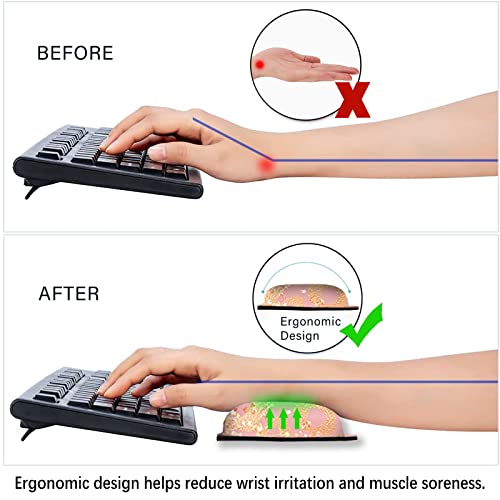 ArtSo Mouse Pad Keyboard Wrist Rest Support Ergonomic, Upgraded Cushion Mousepad Gel Memory Foam Non-Slip Rubber Base Pain Relief & Easy Typing for Home,Office, Pink Orange Stay Positive - Image 4