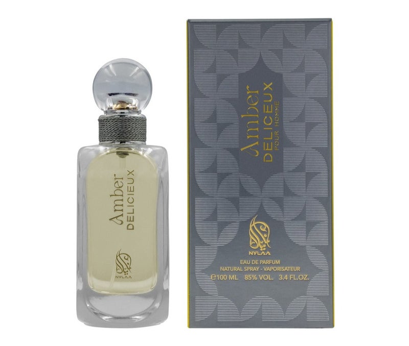 NYLAA عطر أمبر ديليكيو إيدي دي بارفوم (EDP) 100ML | عطر فاخر للرجال | رائحة تدوم طويلاً | عطر للاستخدام اليومي - Image 1