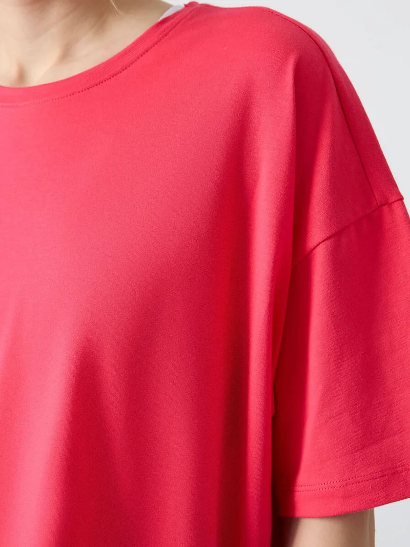 TOMMYLIFE TOMMY Oversized Cotton-Modal Crew Neck T-Shirt