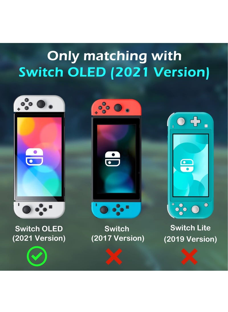 Generic Cartoon Clear Glitter Protective Case for Nintendo Switch OLED Dockable Anti-Scratch Hard Shell TPU Joy-Con Cover with 2 Pieces Cute Joystick Cover Accessories  - Image 2
